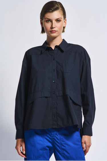Lunar Shirt - Navy Blue-Tops-High by Claire Campbell-Debs Boutique